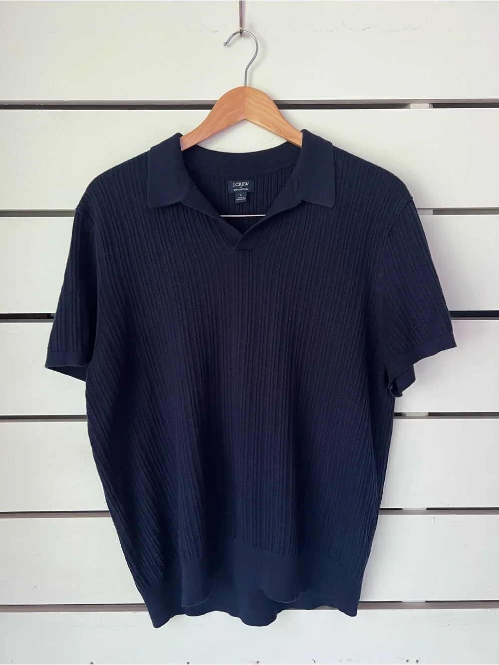 J. Crew Textured Johnny-Collar Sweater Polo